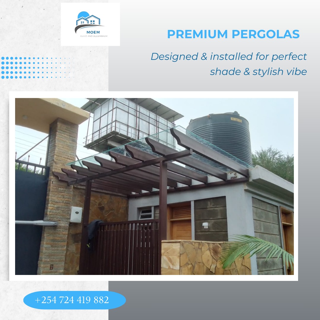 Moemkenya's tweet photo. Premium pergolas designed & installed for perfect shade & stylish vibe.
Experience the best in glass, aluminum & stainless steel solutions.
WhatsApp or call us +254 724 419 882
#GlassAndAluminiumExperts #Construction #Property #Nairobi #Kenya #InteriorDesign https://t.co/NTmRKVle87