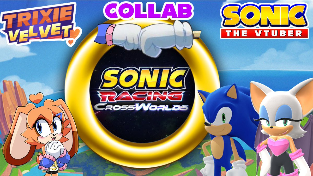 trixievelvetvt's tweet photo. Weโve got a very special collab today โ the blue blur himself @SonicTheVTuber is joining us, and heโs bringing a friend... Rouge the Bat! ๐ฆ๐ฆ๐
Weโre going live in 3 hours at 6:30 PM PST / 9:30 PM EST โ donโt miss it! Iโm so excited, hope you are too! ๐ซ๐ #SonicStream #VTuber https://t.co/rSOhvdOse3
