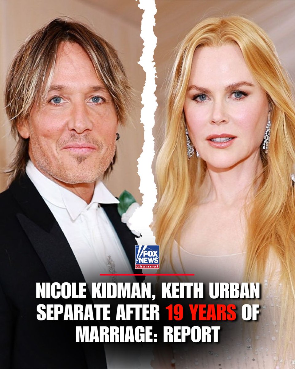 LOVE SONG ENDS: Keith Urban and Nicole Kidman have split after 19 years of marriage and have been living apart since the beginning of summer, according to a report. The couple has two daughters together.