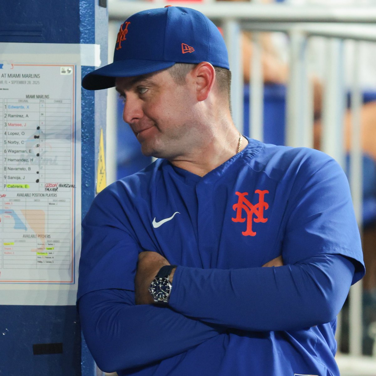 SNY_Mets's tweet image. David Stearns says that Carlos Mendoza will be back as manager of the Mets next season
