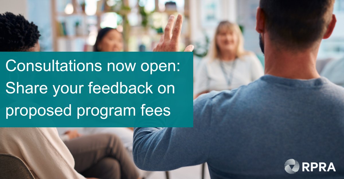 RPRA's consultation on proposed 2026 program fees is open until November 13, 2025. Program-specific webinars will be held throughout October to present the proposals, answer questions, and gather feedback.

Learn more and register: rpra.ca/2025/09/propos….

#RPRA #Ontario
