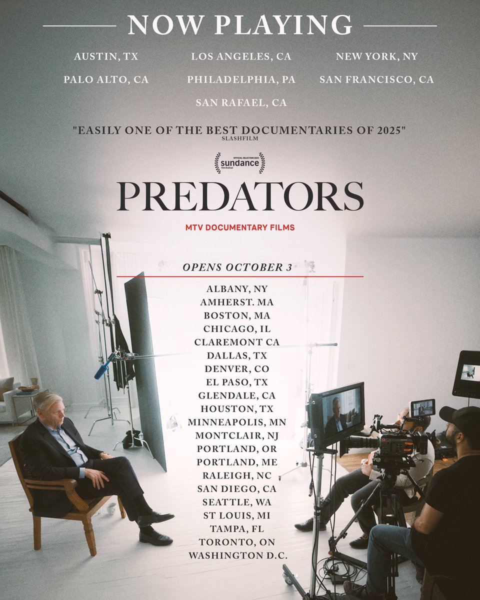 mtvdocs's tweet image. PREDATORS IS A “MUST WATCH.” The thrilling new documentary about ‘To Catch a Predator’s’ lasting impact on American culture expands to 20+ cities across the country this Friday. Don’t miss it! Tickets at predators.movie