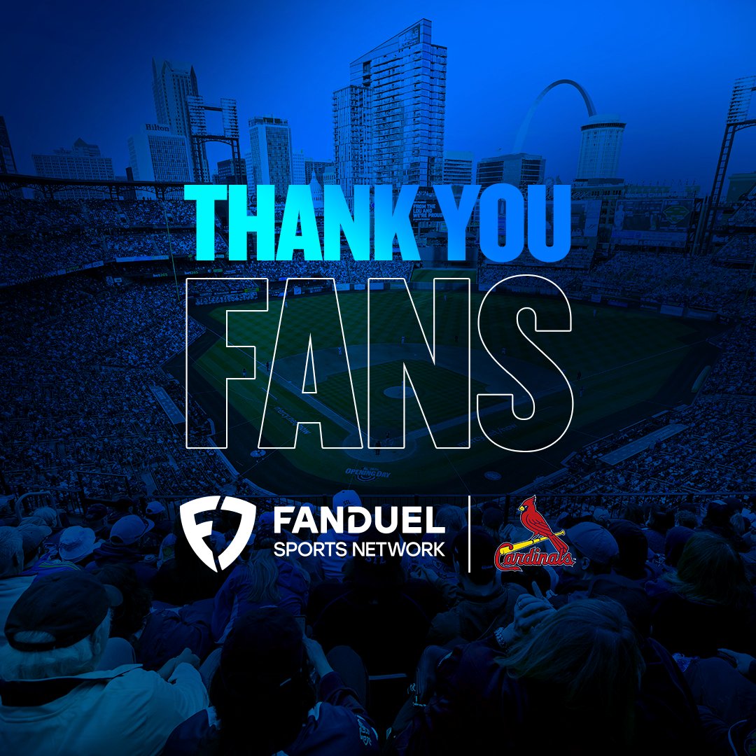 FanDuel Sports Network Midwest (@fanduelsn_mw) on Twitter photo Thank you, <a href="/Cardinals/">St. Louis Cardinals</a> fans, for joining us all season long on FanDuel Sports Network ❤️
#ForTheLou Thank you, <a href="/Cardinals/">St. Louis Cardinals</a> fans, for joining us all season long on FanDuel Sports Network ❤️
#ForTheLou