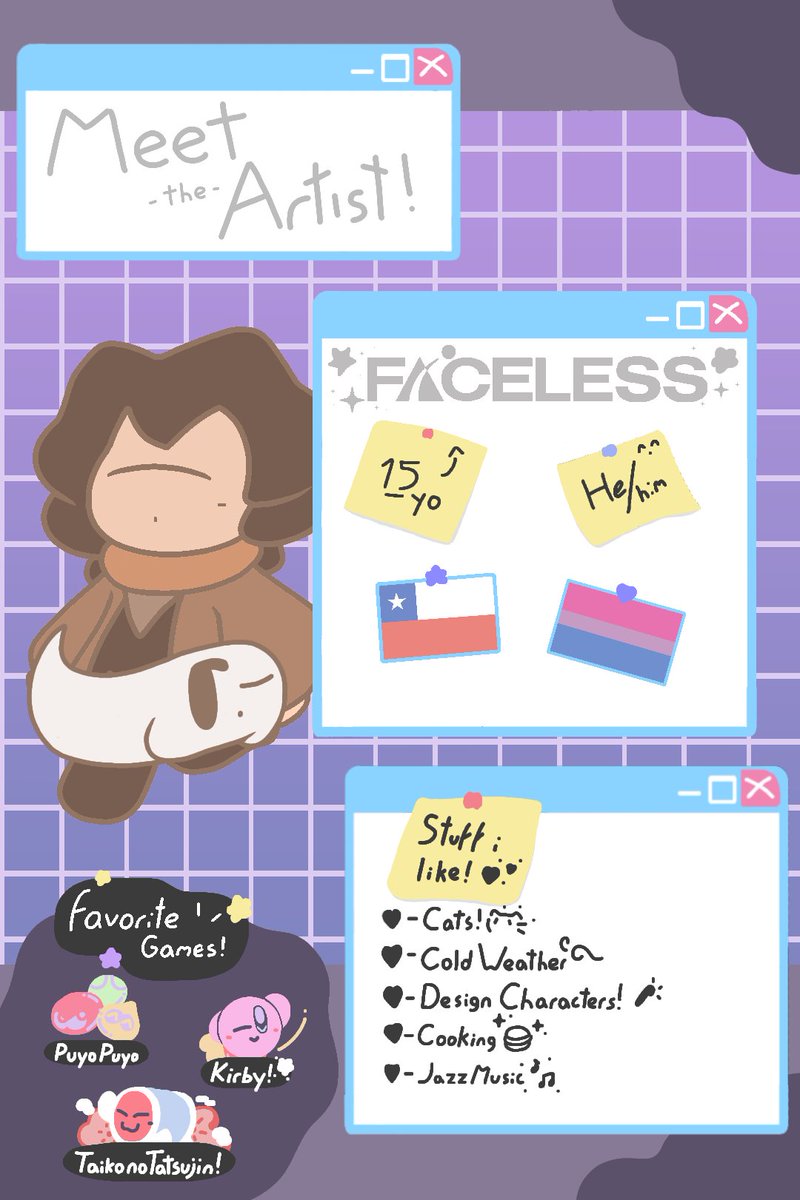 facelessdoesnt's tweet image. Hi, users from Bluesky, Faceless here! I love making OCs! Here&apos;s a proper introduction of myself. Cya! ^.^ #art #oc #MeetTheArtist