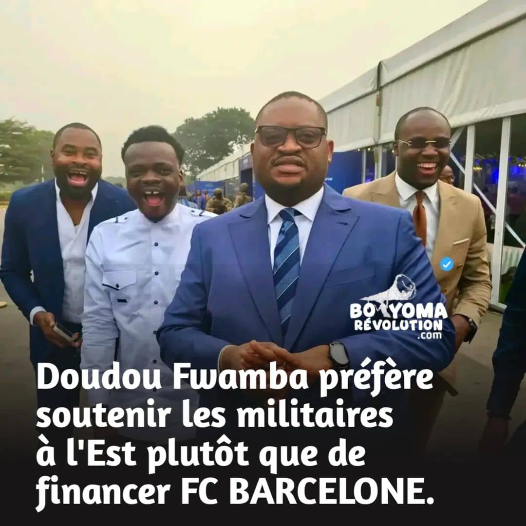 LungilaJ's tweet photo. Doudou @LikundeR : « S'il y a une urgence dans l'Est, je préférais aider les militaires en difficulté au front plutôt que de donner plusieurs millions à Milan ( #FC_BARCELONE...) », a dit le ministre des finances, sur Top Congo ce lundi. https://t.co/zJ4ARqnf2I