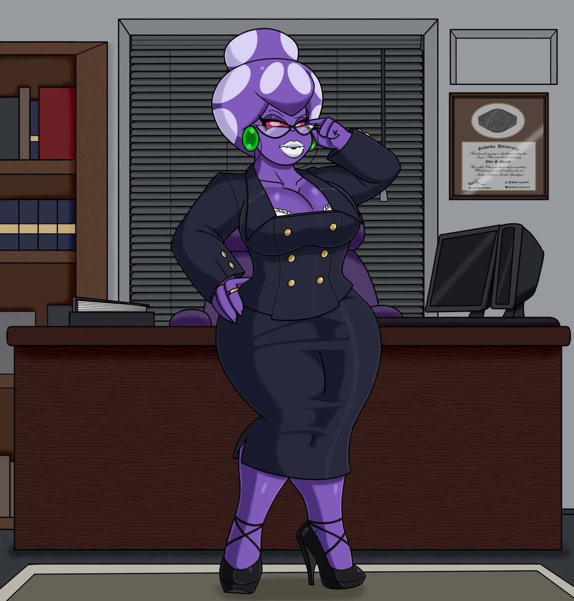 Reishi_Kurotsa's tweet photo. So, that dream about taking a test you didn't study for? The test is over, but you failed so terribly that you got sent to the Dean's office for immediate disciplinary action
President Shroob is not pleased with you...
#Suittember https://t.co/23gTeft7Wf