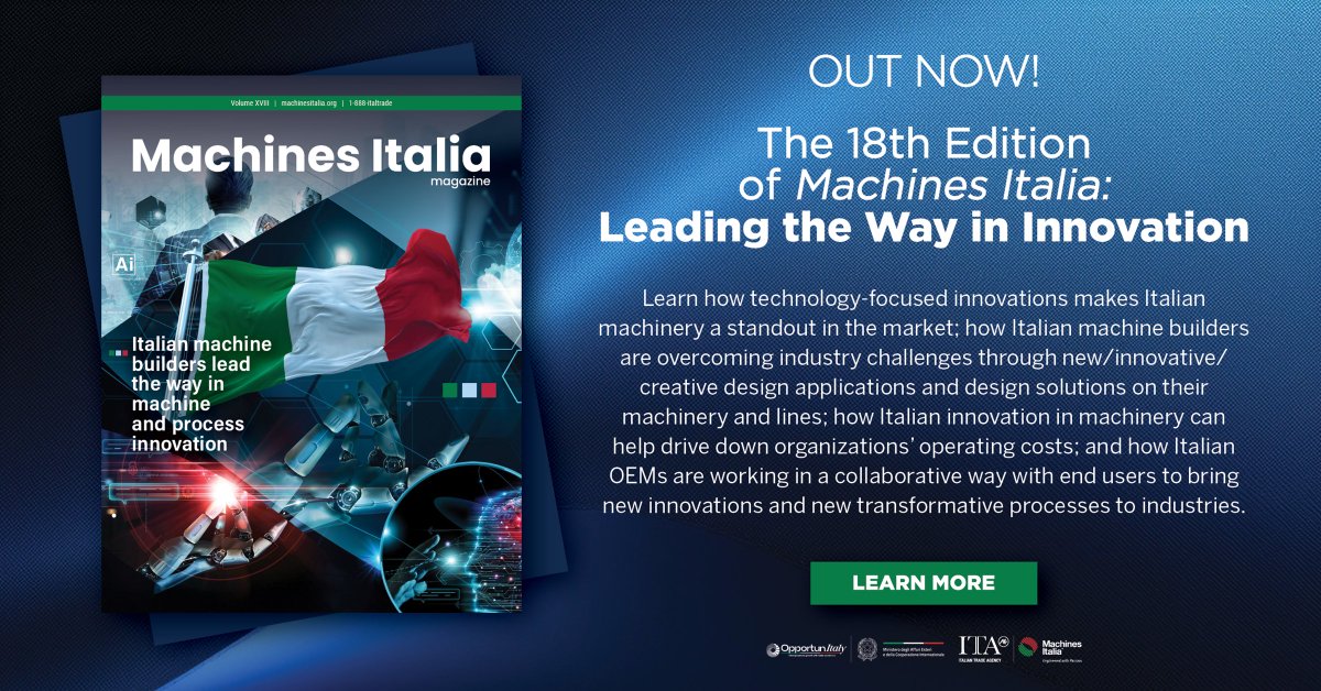 ControlEngTips's tweet image. Discover how Italian machine builders are driving innovation and partnering with North American manufacturers in Machines Italia Magazine – Volume XVIII from Design World.
Read it here: designworldonline.com/machines-itali…
