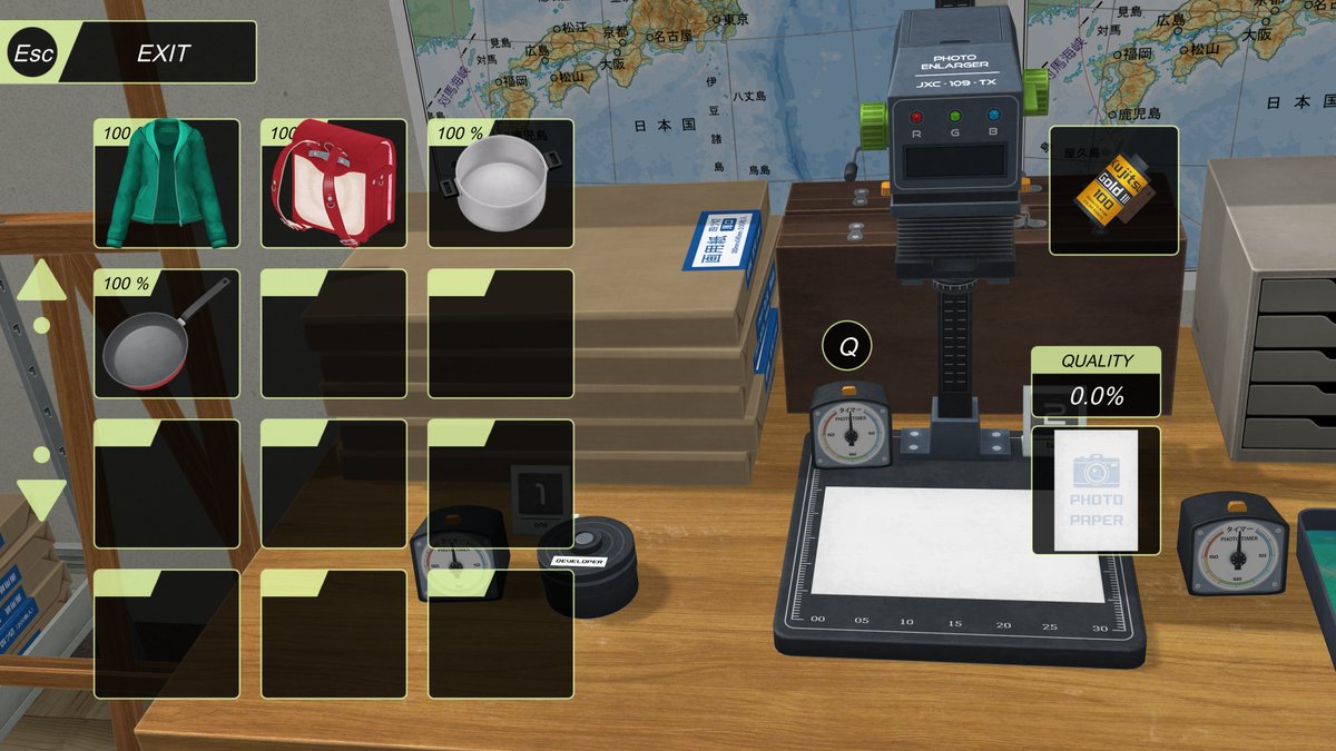 shoujo_city's tweet image. Current setup for making photos (3 stages): developing film &amp;gt; printing photo &amp;gt; developing photo. Photography club will be the main feature of next major update of Anime City. #gamedev #indiegame #Unity3d