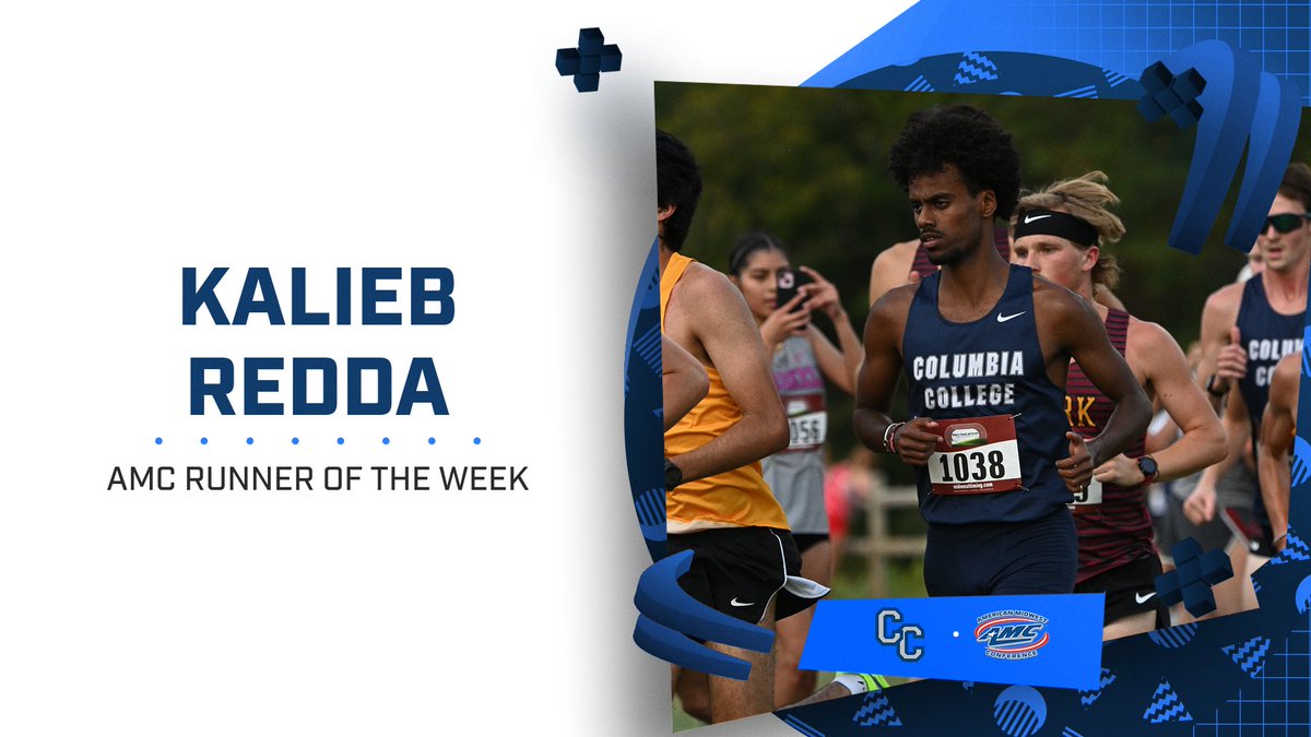 ColumbiaCougars's tweet photo. 🚨🏃‍♂️ Kalieb Redda does it again! He earned his second-straight AMC Men's Cross Country Runner of the Week honor with a 24:54.1 at the Gans Creek Classic!

Redda recorded the second-best 8k time in CC history, placing sixth in a field of 241 runners.

#WeAreCC https://t.co/mrhr0UyhOi