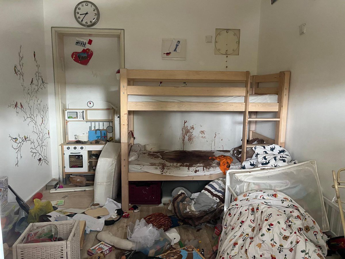 Este es un recordatorio de lo que los terroristas de Hamás le hicieron a nuestros niños el 7.10.23 cuando entraron a Israel y masacraron a niños, abuelos, mujeres y padres.  
Contra esto luchamos.