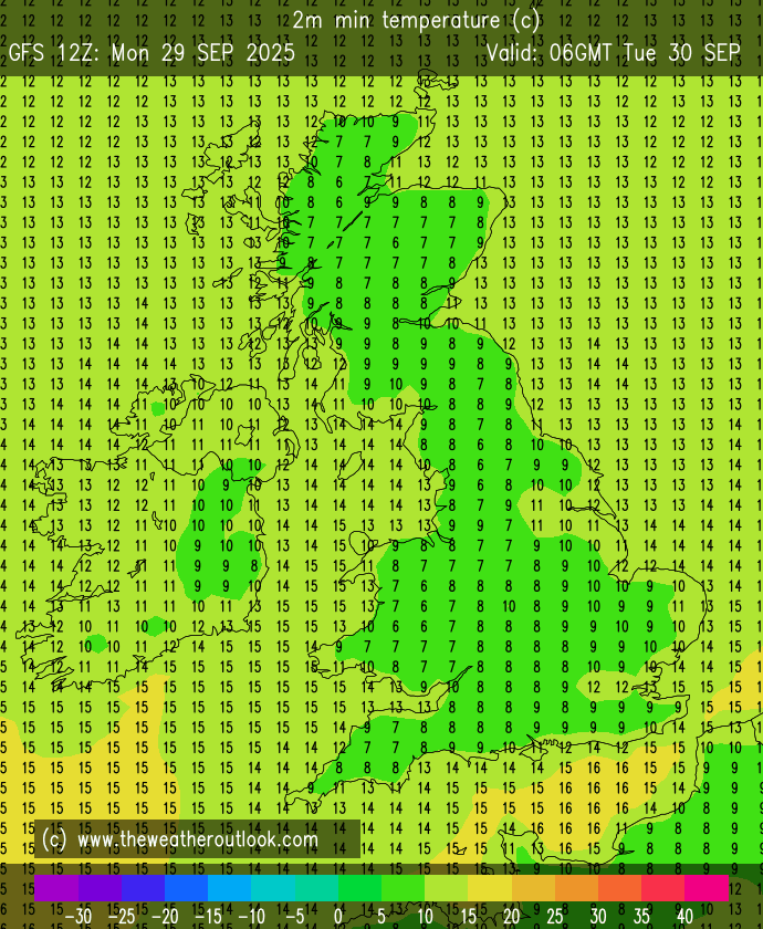 UKWXUpdates's tweet photo. Good evening guys tonight's weather clear spells around for most minimum temperatures of around 6c-10c for the majority with a light  #wind from the northwest #RT https://t.co/9oiCphdyLe