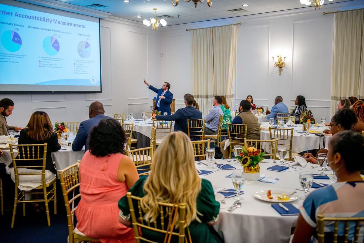 NewSchoolsBR's tweet photo. #NSBR kicked off the school year with our #StartingStrong Principal Breakfast, bringing together charter school leaders from across Baton Rouge. Honored to welcome @doelouisiana Asst. Supt. Thomas Lambert to share updates on the new accountability system. #CharterLeadership https://t.co/HN9zIzCvcn
