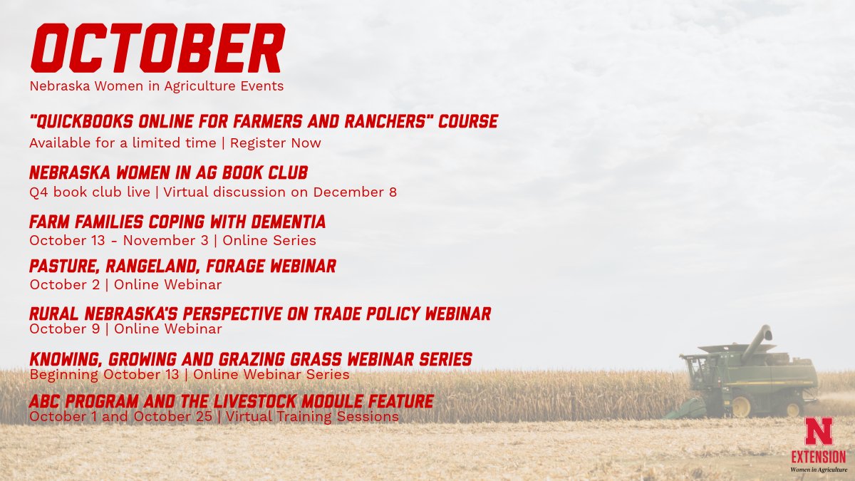 Fall is the season for growth! 🍂

Mark your calendars for a variety of upcoming events that will help you grow and connect with other women in ag this October! 📆