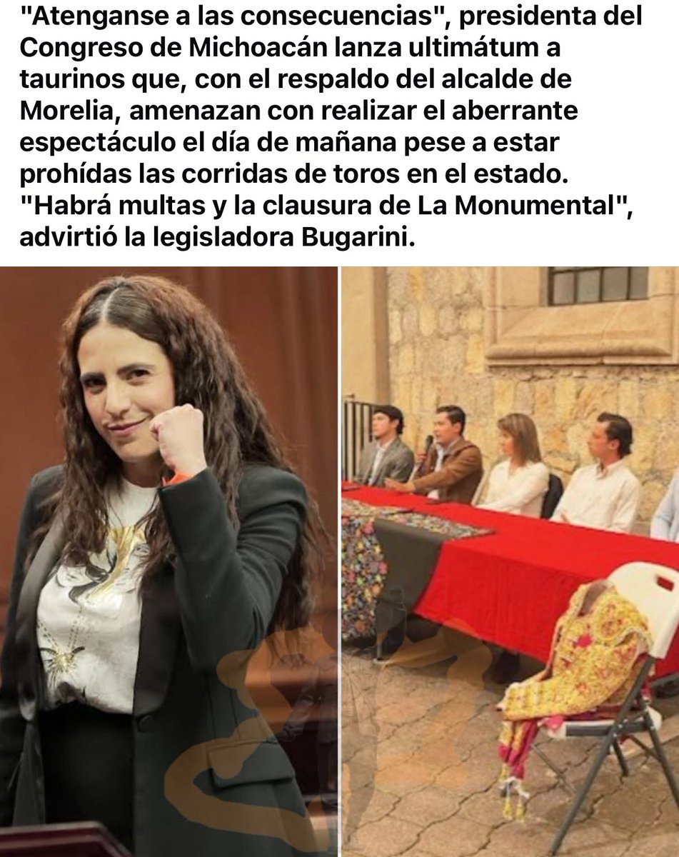 Como ven a #LadyAlcoholimetro amenazando a los #Taurinos por la corrida del 30 en Morelia. ❌

Ya vieron quiénes son los violentos CCP <a href="/giulibugarini/">Giulianna Bugarini 💜</a> 🫢😬 #MoreliaEsTaurino #SiALosToros