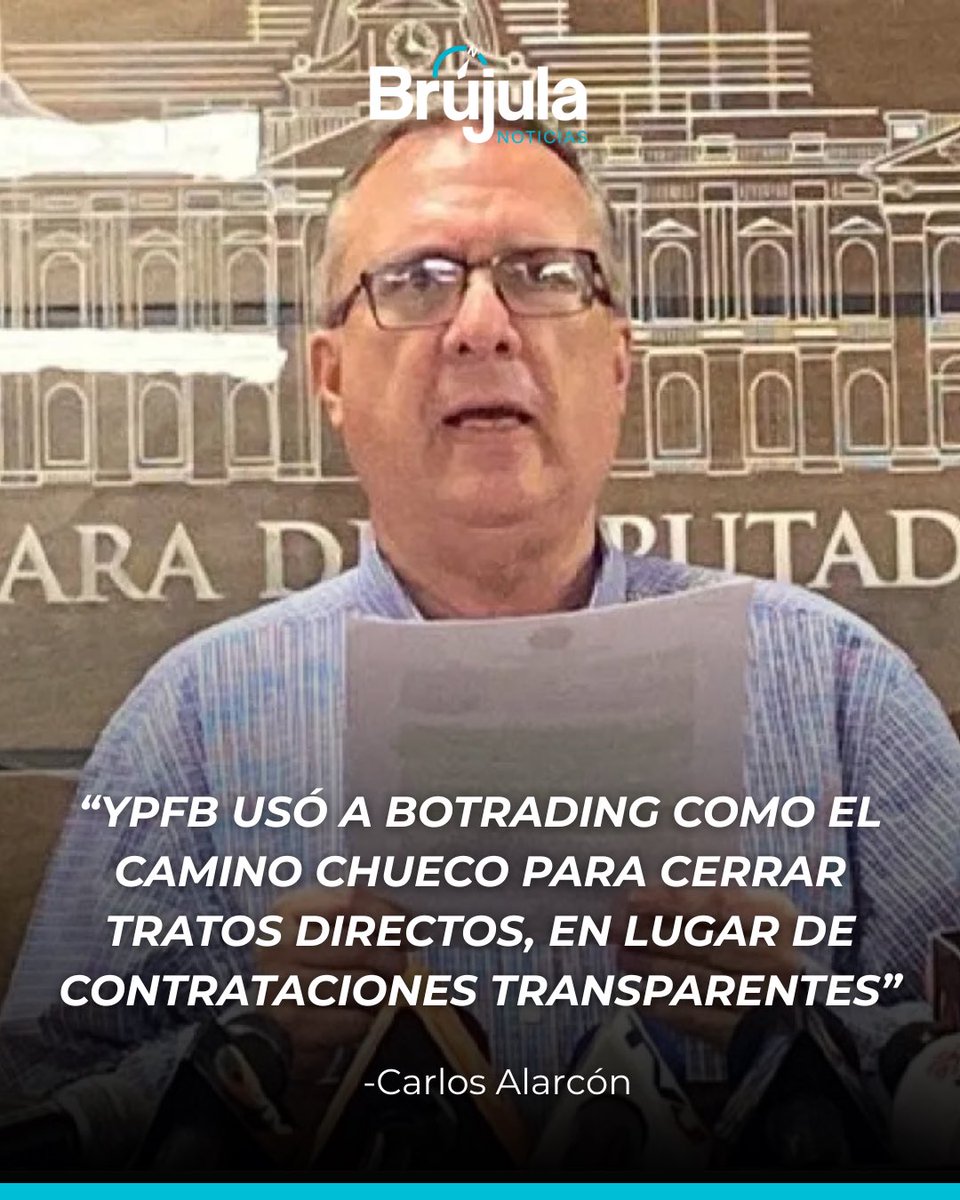 BrujulaNoticias's tweet image. ⛽️El diputado #CarlosAlarcón (CC) denunció que #YPFB utilizó a la empresa #Botrading como intermediaria para cerrar contratos de compra de combustibles de manera directa, dejando de lado los mecanismos de contratación transparentes y abiertos de licitación.

🔗 Lee la nota: