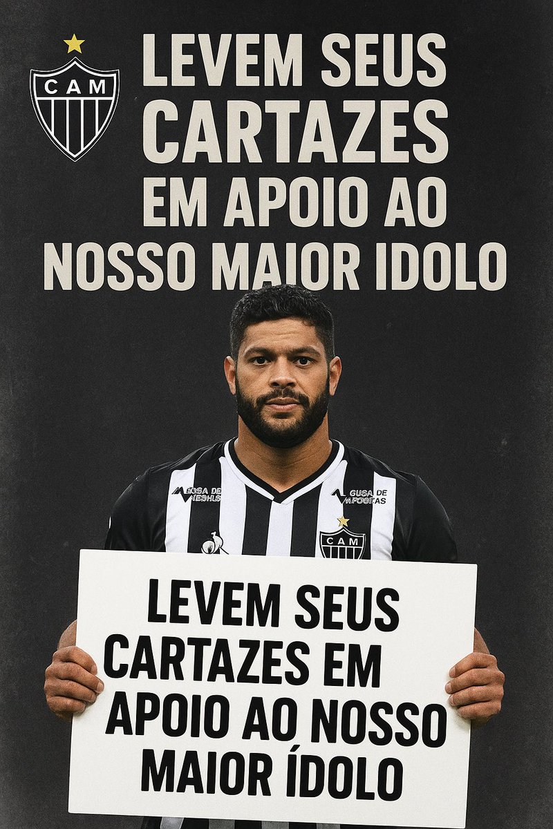 ⚠️ CAMPANHA ⚠️

Para o jogo de amanhã, levem seus cartazes com palavras de apoio ao nosso maior ídolo que se chama HULK! Ele precisa do nosso apoio mais do que nunca

DEEM RT E LEVEM SEUS CARTAZES 

Ideia do <a href="/rmarques13/">Betinho</a>