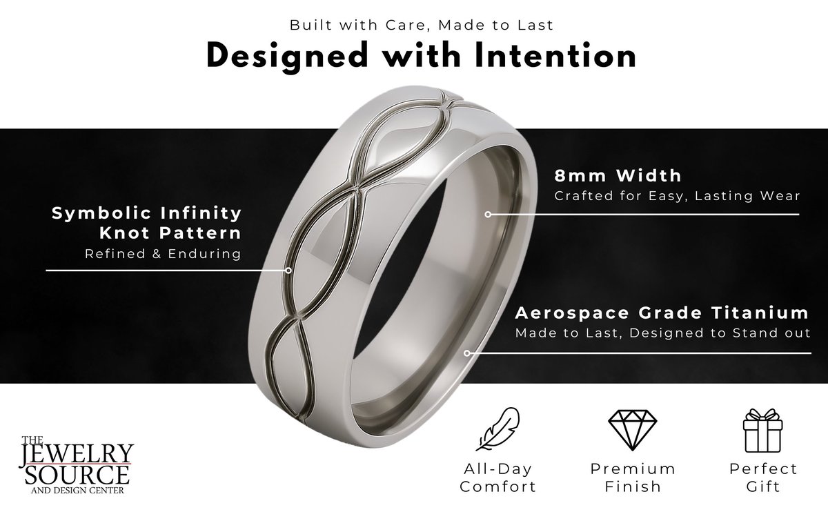 the_jewelry_src's tweet image. ♾️ Infinity, strength, and style.

8mm Titanium Wedding Band with Infinity Knot Pattern. Comfort fit. Premium finish.

🛒 amazon.com/Jewelry-Source…

#MensWeddingRing #InfinityRing #TitaniumRing #MadeInUSA