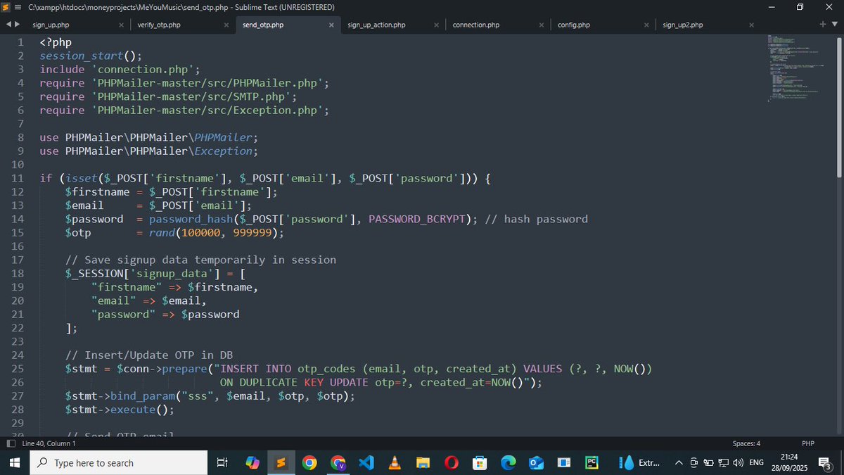 IceTheCoder's tweet image. I’m 16 and I’m building my portfolio through real projects.
Day 2 of MeYou&Music, a platform where artists subscribe for mixing/mastering.
Features:
✅ Signup + login with OTP
💻 HTML / CSS / JS / PHP / SQL / jQuery
Learning by building. More soon.
#TeenDev #CodingJourney