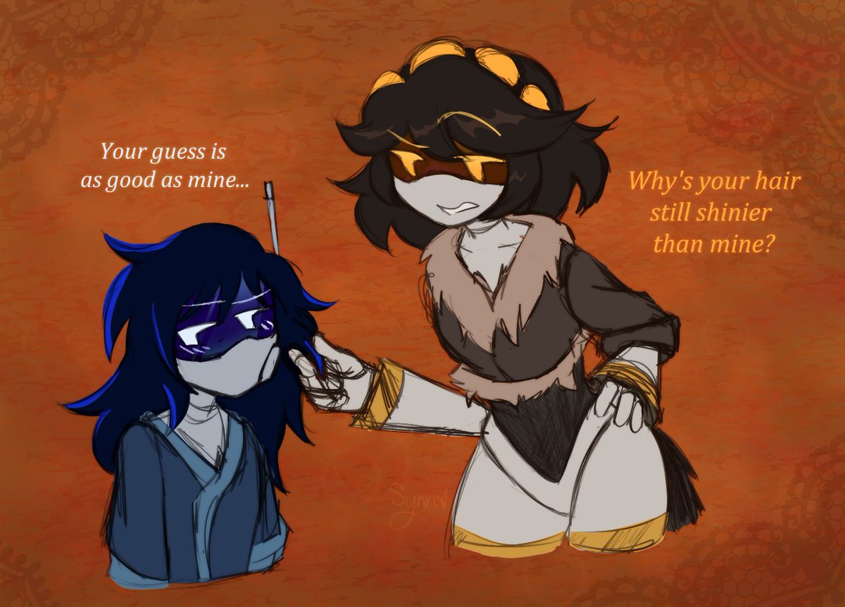 softSynthetic's tweet photo. saw people talking about v with black hair and wanted to doodle it #murderdrones (oc belongs to @TheBatspecter ) https://t.co/QgCLJu9lD9