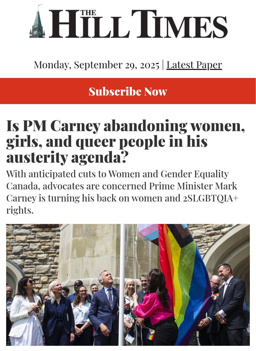 Is PM Carney abandoning women, girls, and queer people in his austerity agenda? My latest in <a href="/TheHillTimes/">The Hill Times</a>

hilltimes.com/story/2025/09/…