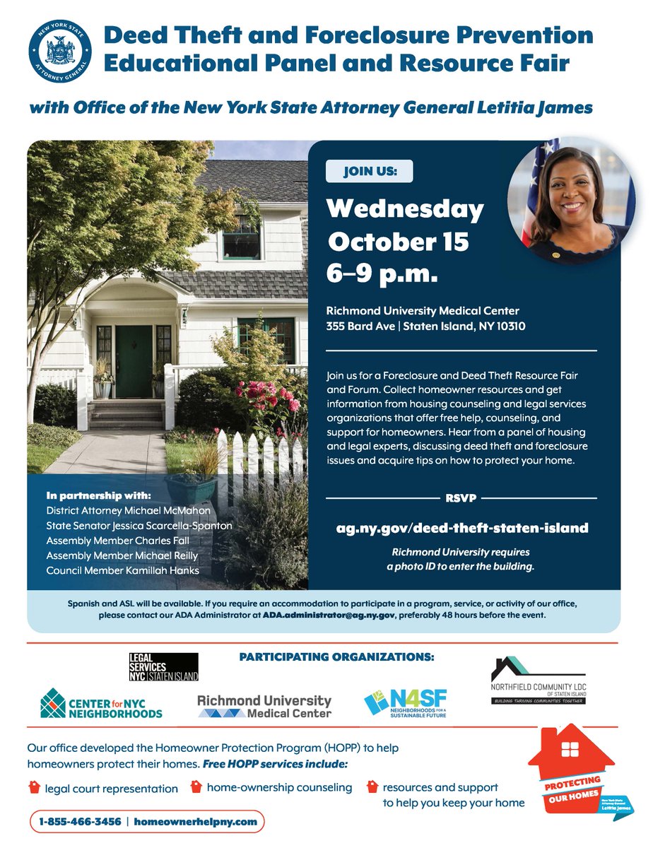 NorthfieldLDC1's tweet photo. @PortRichmond2 FYI...Deed Theft and Foreclosure Educational and Resource Fair. October 15, 2025 from 6:00 pm until 9:00 pm. https://t.co/Chi6GbpYWT