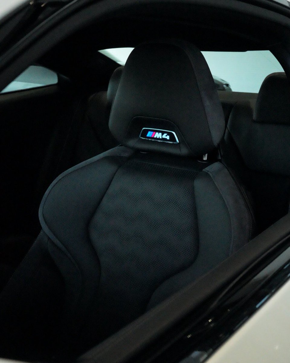 BMWofDarien's tweet photo. ///Mondays 

Explore this gorgeous Alpine White 2026 BMW M4 Coupe with a Black Full Merino Leather interior. https://t.co/7YI97LPDvG