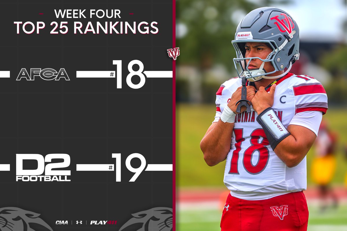 This Week In The Polls 📈 
1️⃣8️⃣ <a href="/WeAreAFCA/">AFCA</a> 
1️⃣9️⃣ <a href="/D2Football/">D2Football</a> 
#PLAY411