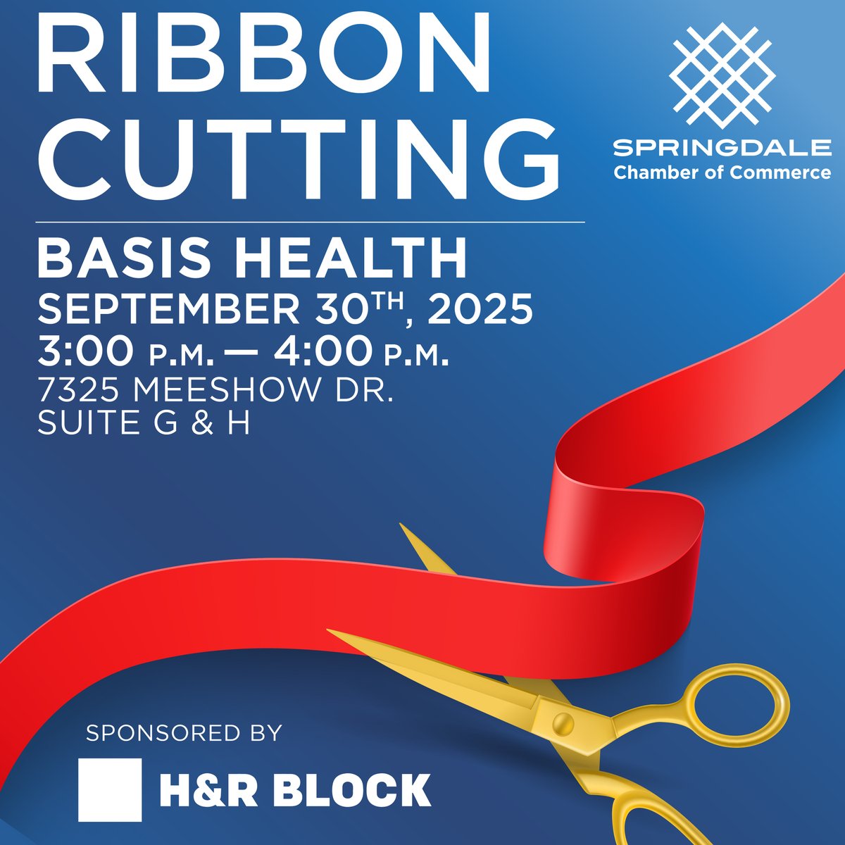 SpringdaleCofC's tweet image. 🎉 Basis Health Re-Grand Opening Celebration! 🎉
We’re celebrating the re-grand opening of Basis Health at their brand-new office and clinic location in Springdale.
📍 7325 Meeshow Dr., Suite G & H, Springdale, AR
🗓 Tuesday, September 30
⏰ 3:00 p.m.