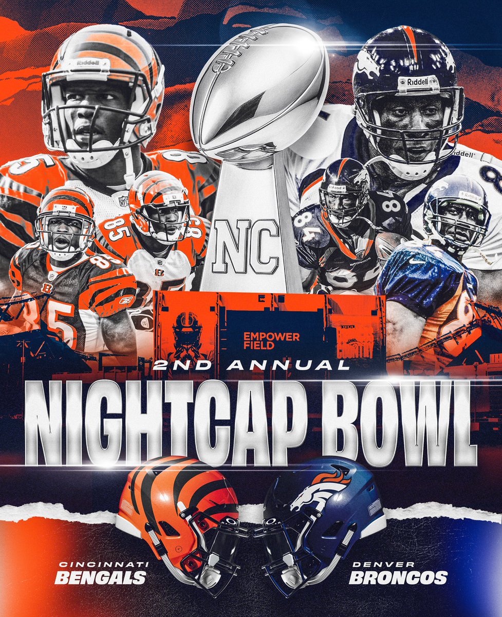 NightcapShow_'s tweet photo. Tonight it’s the 2nd Annual NIGHTCAP BOWL as Unc’s @Broncos host Ocho’s @Bengals so you KNOW tonight’s show is gonna be 🔥 

Which team you got taking bragging rights this year?!

@ShannonSharpe @ochocinco @ShayShayMedia_ https://t.co/veX60t8Pug