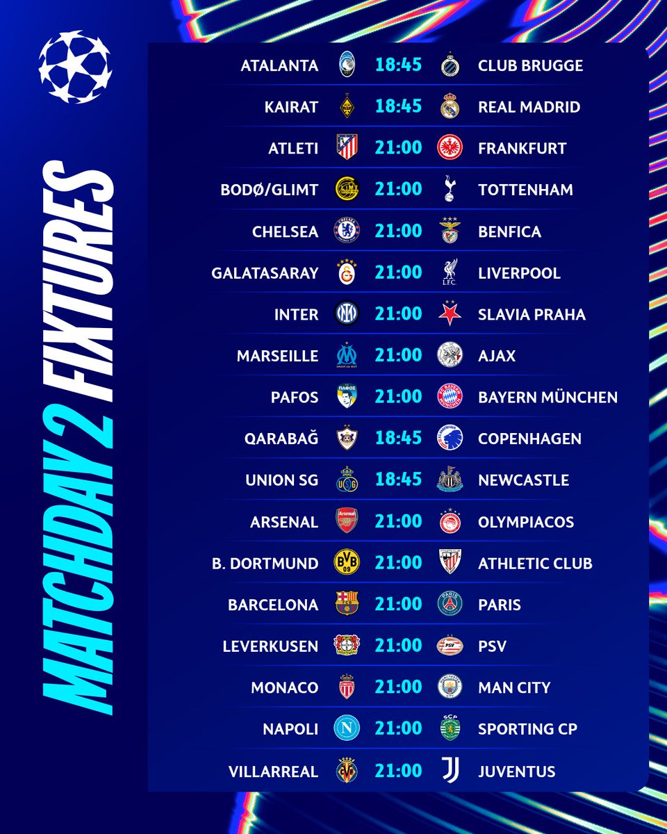 BetwizadTips's tweet photo. ⚽🔥 #UCL MATCHDAY 2 Loading⏳️
Big clashes, bigger odds, and your winning edge is locked in! 💰📈
Let Betwizad guide your picks! Trust your number on prediction site to deliver. ✅️
🔗 https://t.co/EGxr39zi3W
📲 Join our Telegram Channel
#Betwizad #UCL #WinningMadeEasy https://t.co/5l8P2efYbv