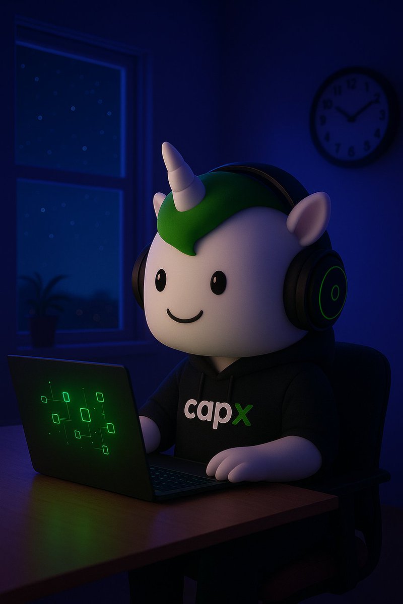 night Moves on Capx
While the city sleeps, the chain breathes.  
It’s night time, and I’m not just awake I’m active.

Bridging, Deploying,Earning.  
Because on <a href="/0xCapx/">Capx AI</a>, every block counts and every trade is a step toward ownership.

🦄 The unicorn doesn’t rest,🔥
It builds
It