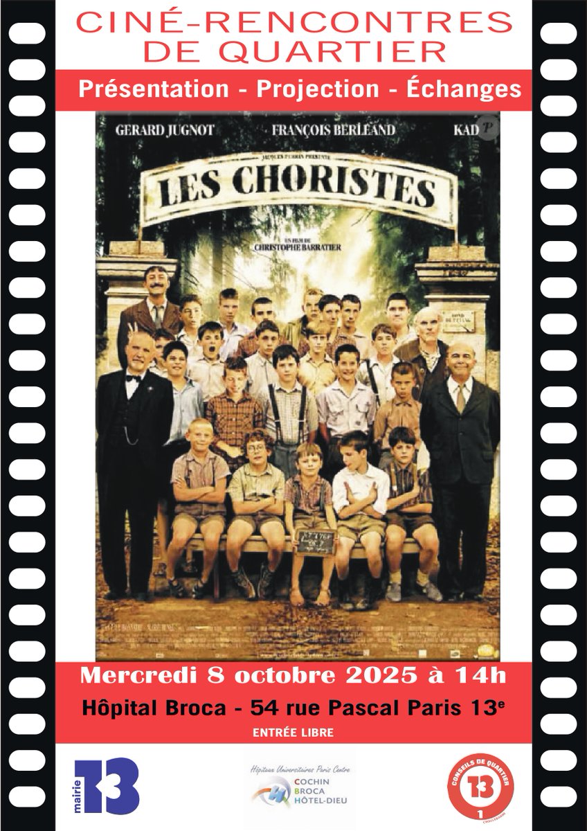 Le prochain Ciné-Rencontres du <a href="/cq1_croulebarbe/">cq1-croulebarbe</a> aura lieu le mercredi 8 octobre. Diffusion du film "Les Choristes" suivi d'un temps d'échange