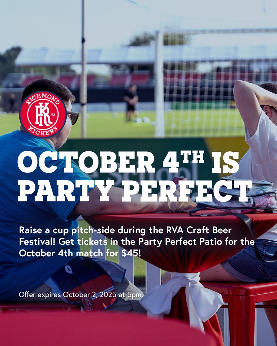 Get pitch-side tickets in the Party Perfect Patio for our October 4th match!

Enjoy a two-hour all-you-can-eat buffet starting at 4:30pm, complimentary Pepsi products and private bar access all for just $45! Offer expires October 2nd at 5pm. 

 🎟️: bit.ly/3Wd4WE6