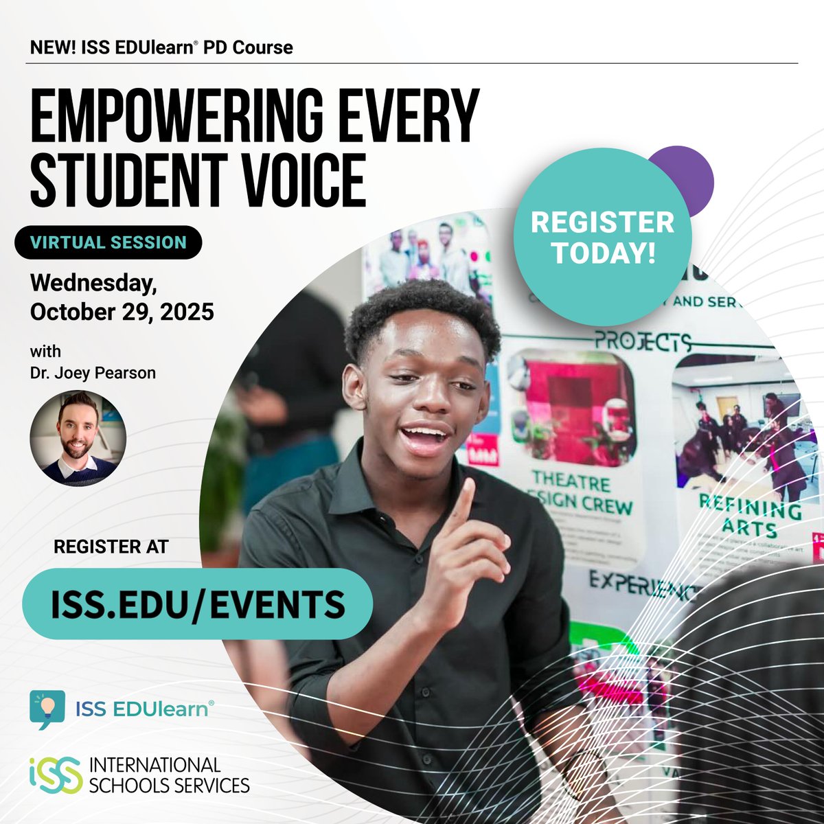 ISSCommunity's tweet image. 1 MONTH AWAY!
Join us for our upcoming "EMPOWERING EVERY STUDENT VOICE" course where we'll learn how to create opportunities for choice, voice, &amp;amp; ownership in the learning process. 

Register for this virtual event!
iss.education/empowering

#ISSedu #EmpowerLearners #StudentDriven