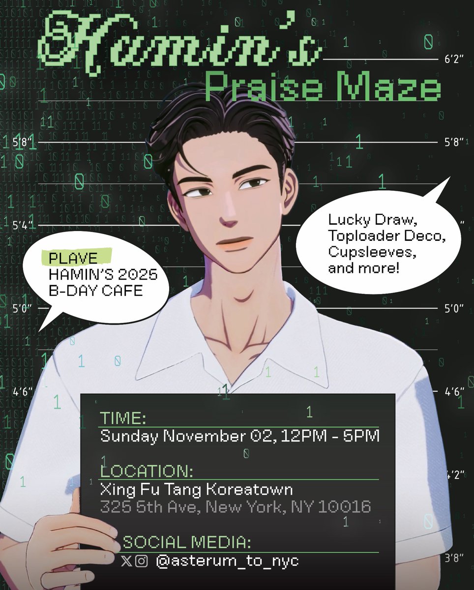 asterum_to_nyc's tweet photo. 🐈‍⬛Block Hamin from escaping by showering him with praises! 🤗

🖤 Come celebrate Hamin’s birthday with us! Unleash your compliments to leave no room for escape 👻

🌱 We’ll have 100% win lucky draw, top loader deco station,  and a free cup sleeve with a purchase from the cafe!🧋 https://t.co/ATH9RYCfdz