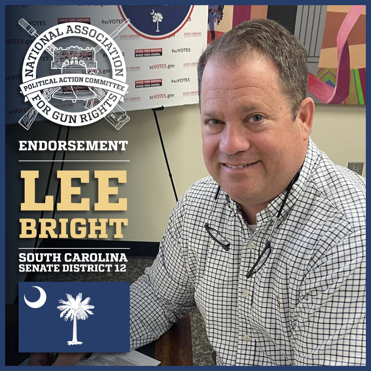 🚨ENDORSEMENT ALERT🚨

NAGRPAC is proud to endorse <a href="/leebright/">Lee Bright</a> for South Carolina Senate District 12 in the upcoming special election.

Lee has a proven record defending the #2A and returned a 100% pro-gun survey. Gun owners can trust him to never back down in Columbia.

#SCpol
