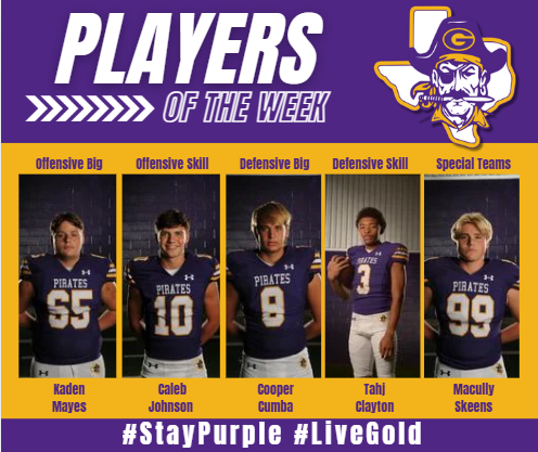 Congratulations to Last Week's Varsity Players of the Week!