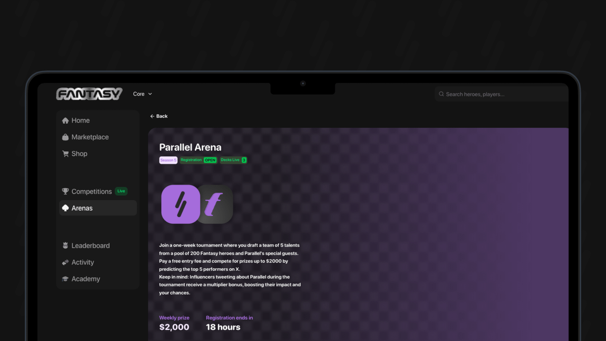 What is the Arena? 🏟️

A simple, easy-to-learn game mode where anyone can compete

• No cards required
• Select 5 Heroes within the 17-star cap
• Five minutes to select your Heroes
• Runs alongside the Core Tournaments
• Highest score wins