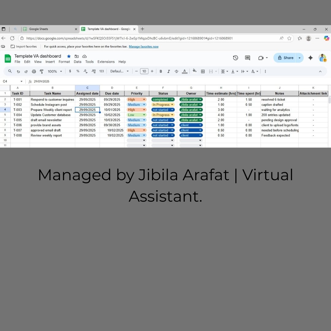 printplanglobal's tweet image. 📌 From messy workflows to clear systems!
Here’s how I manage Task Tracking + Weekly Reports for clients.
DM me to get yours 🚀

#Productivity #VirtualAssistant #TaskManagement #BusinessGrowth