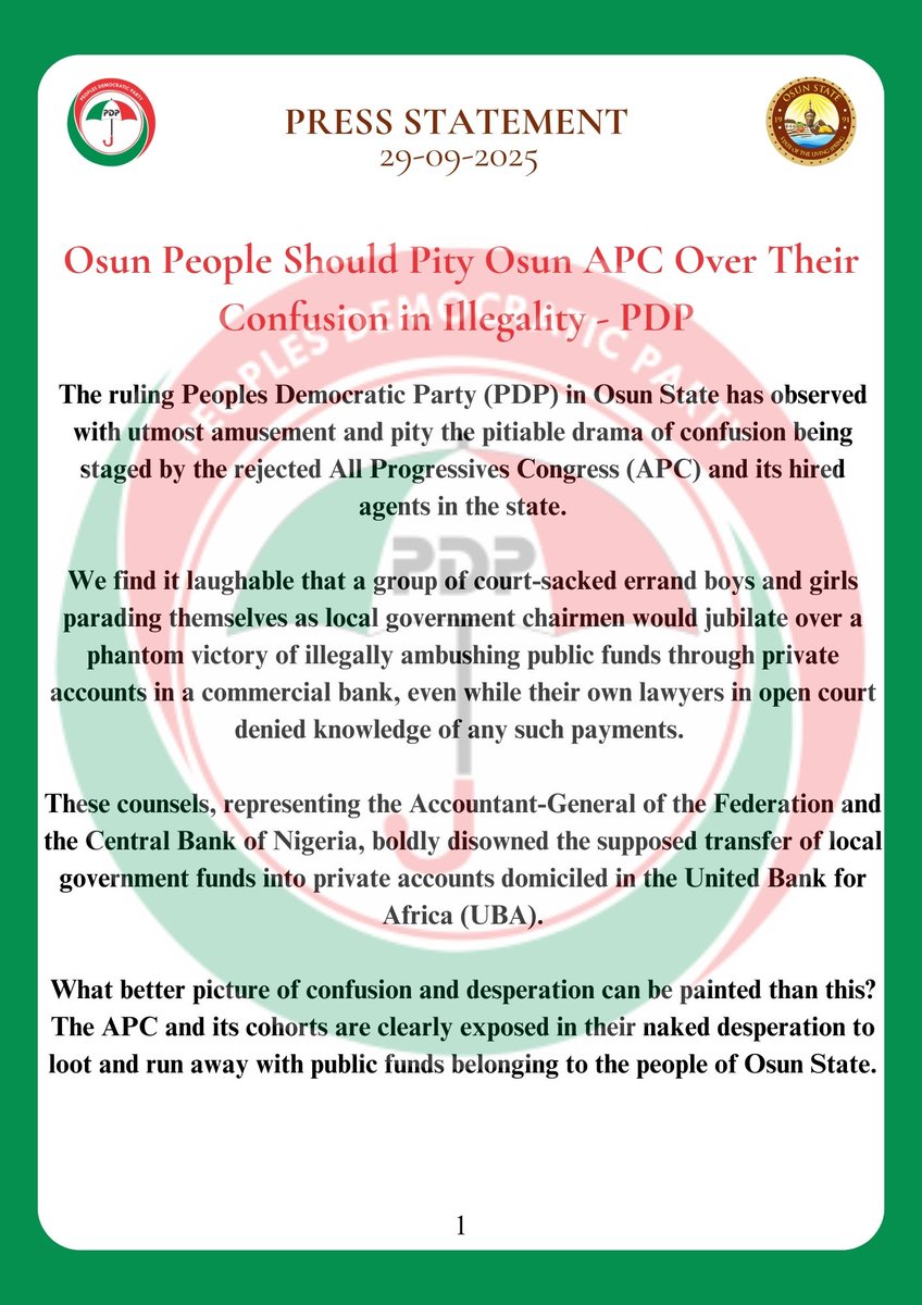 People's Democratic Party, Osun State tweet media
