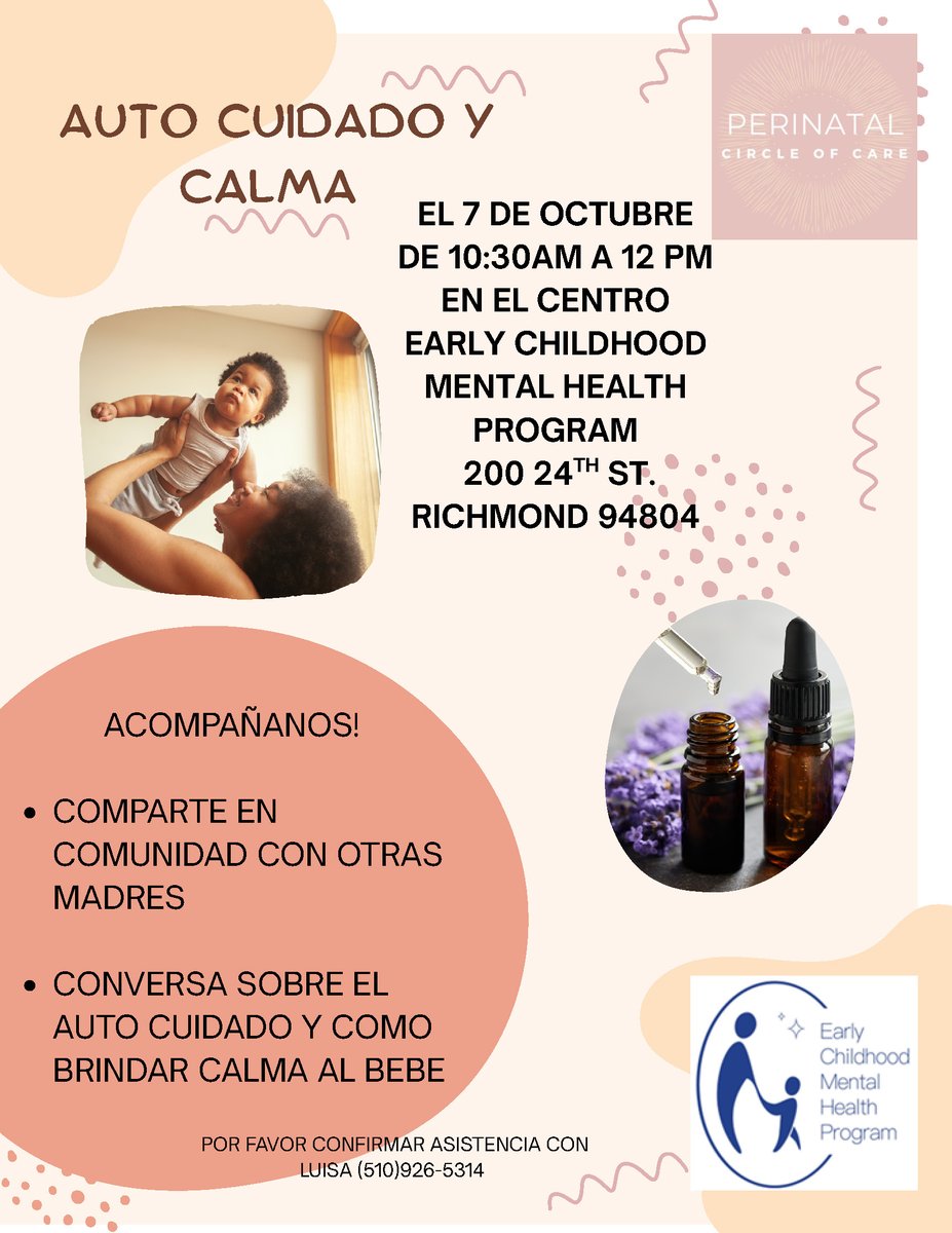 Join us for a Calming &amp; Self Care event for expecting and new moms, hosted by Perinatal Circle of Care. Available in both English &amp; Spanish, RSVP today!