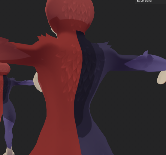 The feeling when you texture a model but forgot to turn on symmetry (Lil WIP ;3c)