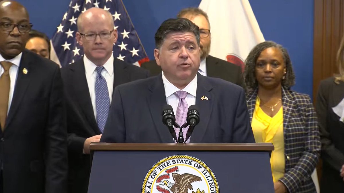 .<a href="/GovPritzker/">Governor JB Pritzker</a>: "Moments ago, the Illinois National Guard received word that the Department of Homeland Security has sent a memo to the Department of War seeking the deployment of 100 military troops to Illinois, claiming a need for the protection of ICE personnel and facilities."