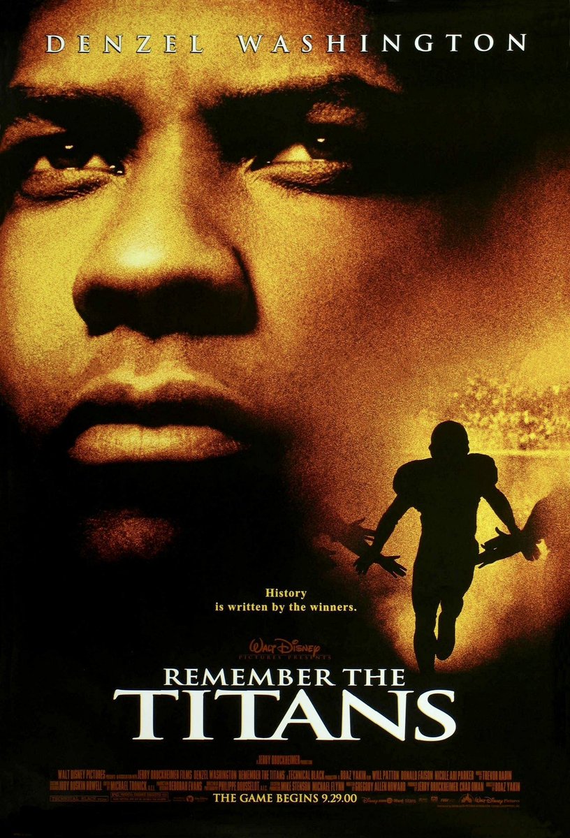 🎬'Remember The Titans' starring Denzel Washington premiered in theaters 25 years ago, September 29, 2000