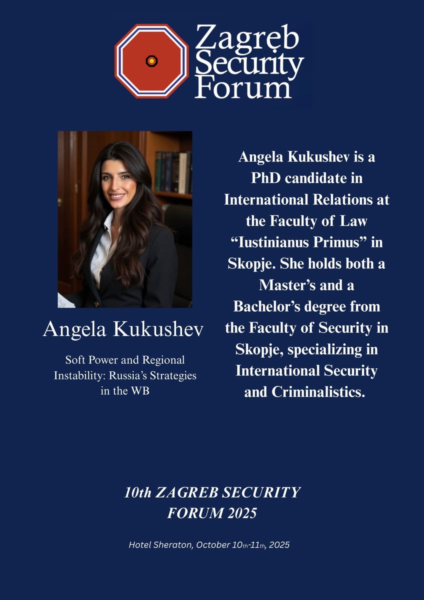 Another great mind joining the Security Forum stage: Angela Kukushev. Join us and be part of the conversation!

🔗 Register now: zagrebsecurityforum.com/Registration