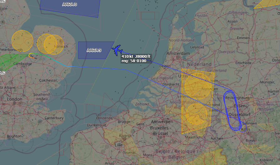 Andyyyyrrrr's tweet photo. 21:18 QUID 12 USAF KC-135/R Stratotanker
On RTB To RAF Mildenhall after a Tasking over Western Germany.
Looking to Route #NAVPI - #MAM for RTB.
Working Swan Mil 252.975
#QID12 Tail : 58-0100 https://t.co/yhsKDJgt8l