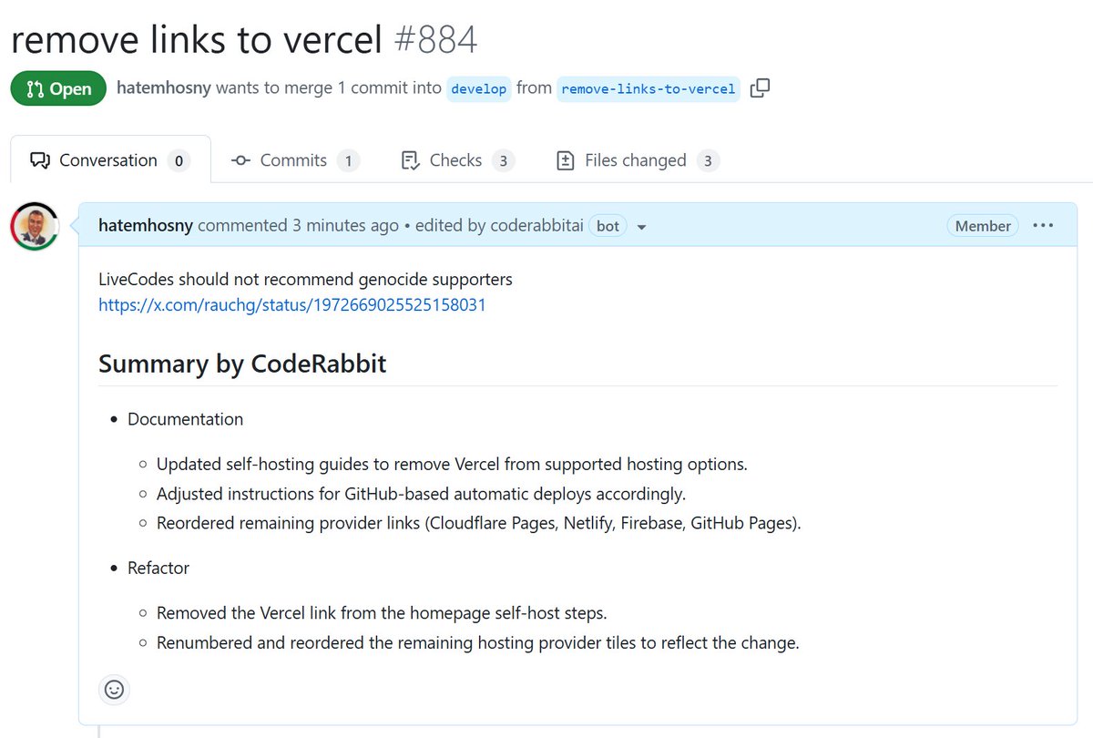 hatem_hosny_'s tweet image. LiveCodes no longer recommends genocide supporters
github.com/live-codes/liv…