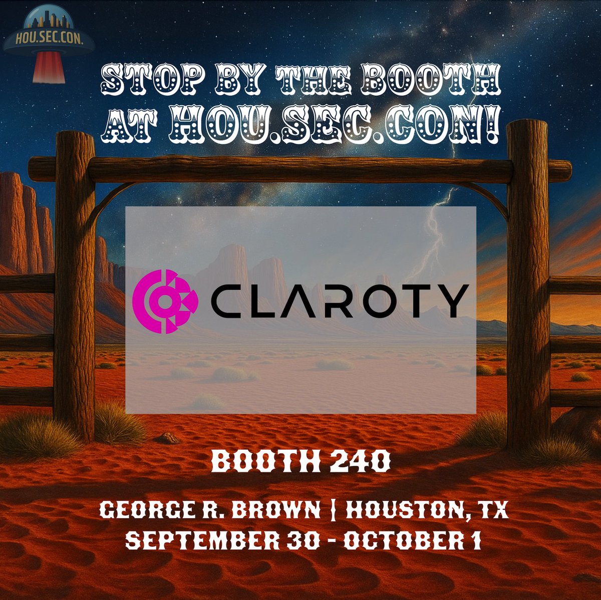 Claroty's tweet image. 📣 Let&apos;s connect this week @HouSecCon 2025!! Meet our team of CPS security experts at 📍 Booth 240, where we&apos;ll have cool giveaways and demos of The @Claroty Platform. Find out how we&apos;re securing mission-critical infrastructure. hubs.li/Q03L1RF80

#HOUSECCON #LearnandDefend