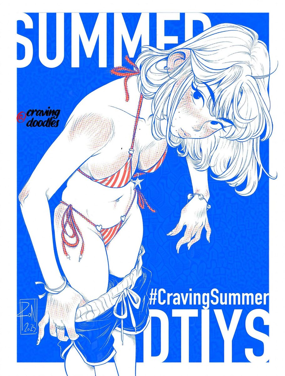 jt_manic's tweet photo. My version of @CravingDoodles #CravingSummer dtiys piece. 💙🤍 https://t.co/a9PMUYdugX