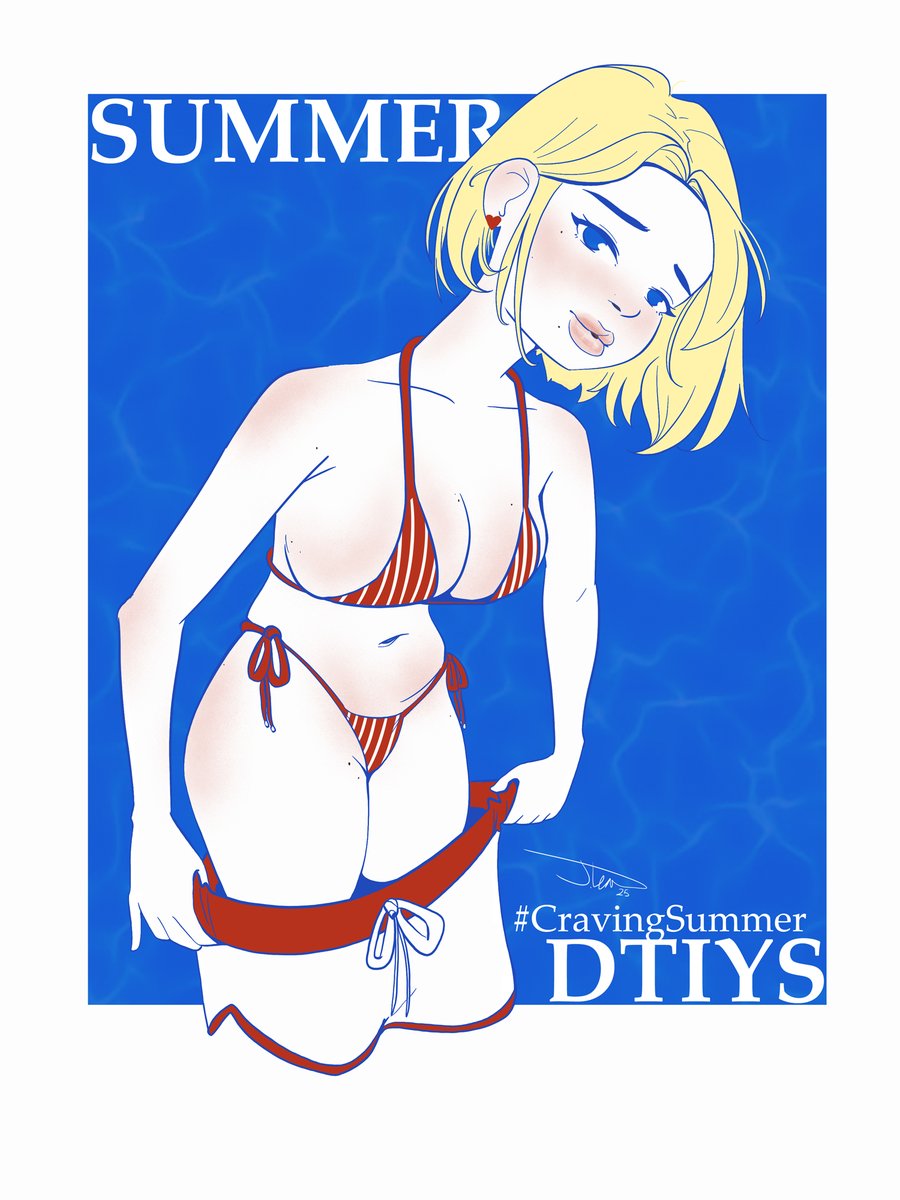 jt_manic's tweet photo. My version of @CravingDoodles #CravingSummer dtiys piece. 💙🤍 https://t.co/a9PMUYdugX